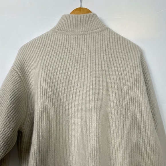 Jenni Kayne Cashmere zip sweater size large color: oatmeal/ beige - Picture 11 of 15